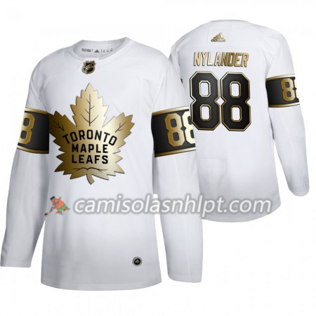Camisola Toronto Maple Leafs William Nylander 88 Adidas 2019-2020 Golden Edition Branco Authentic - Homem